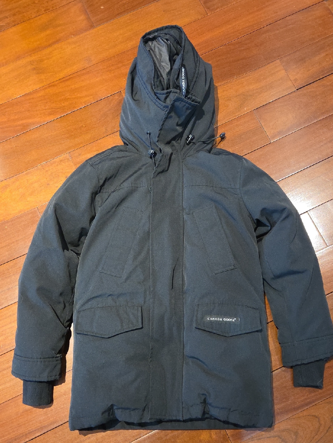 Women's Canada Goose Langford Black Hooded Puffer Coat Xs Size 6